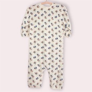Bonpoint romper ivory knit floral long sleeve playsuit size‎ 12 months